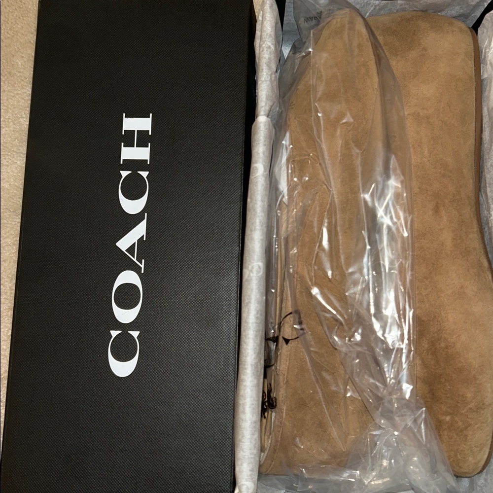 Coach Houston Ballet Flat Suede Coconut NWT - Picture 7 of 8